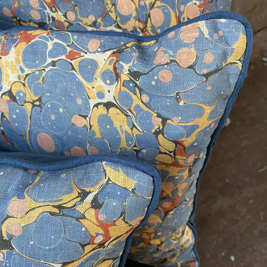 Folio 1 Linen Cushion - Blue