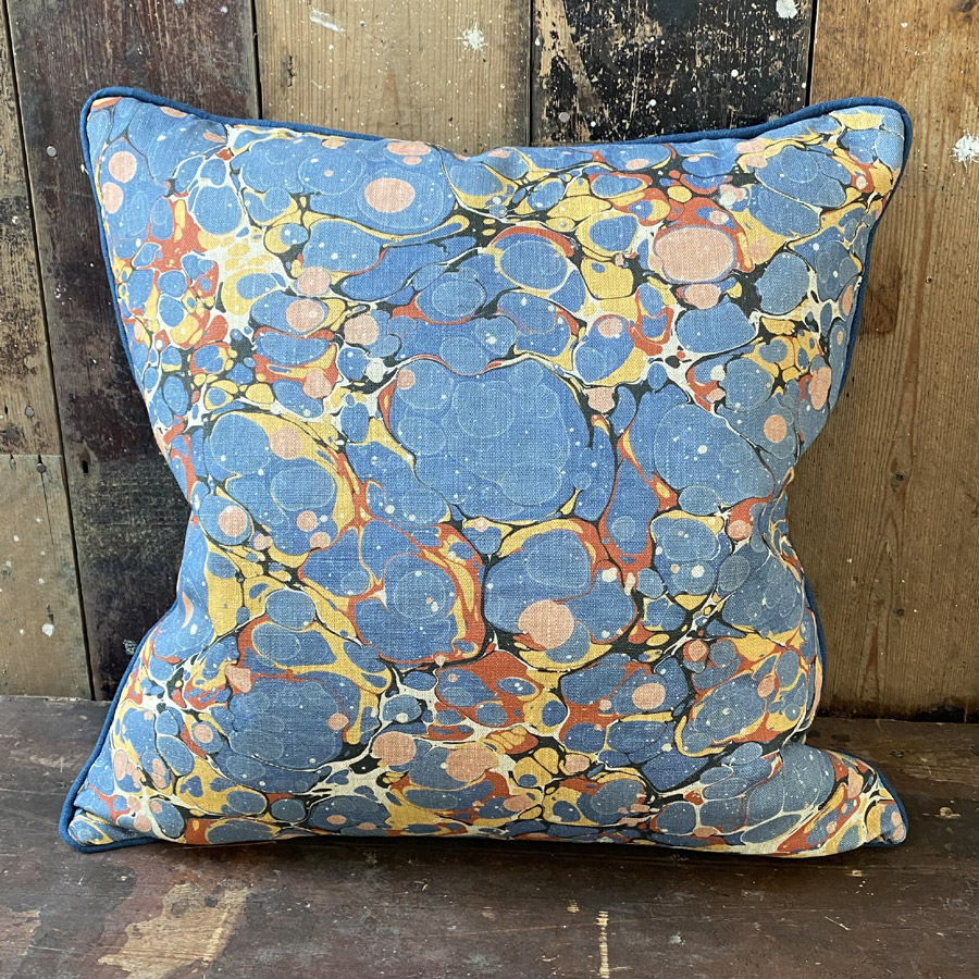 Folio 1 Linen Cushion - Blue