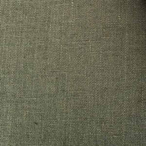Deep olive green washed linen fabric