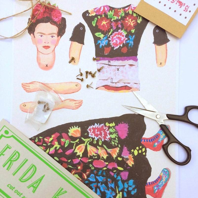 Frida Kahlo - Cut out & make paper puppet