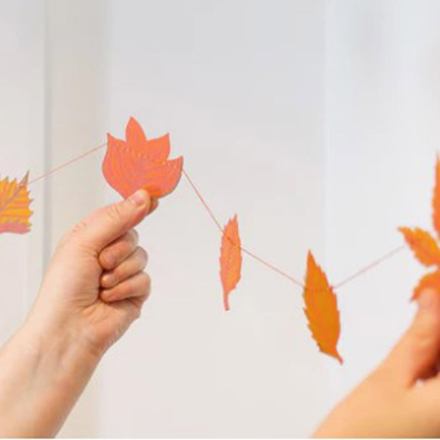 Recycled Paper Garland - Autumn Leaves