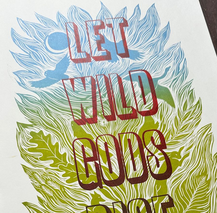 Wild Folk Letterpress Poster by Tamsin Abbott & Jackie Morris