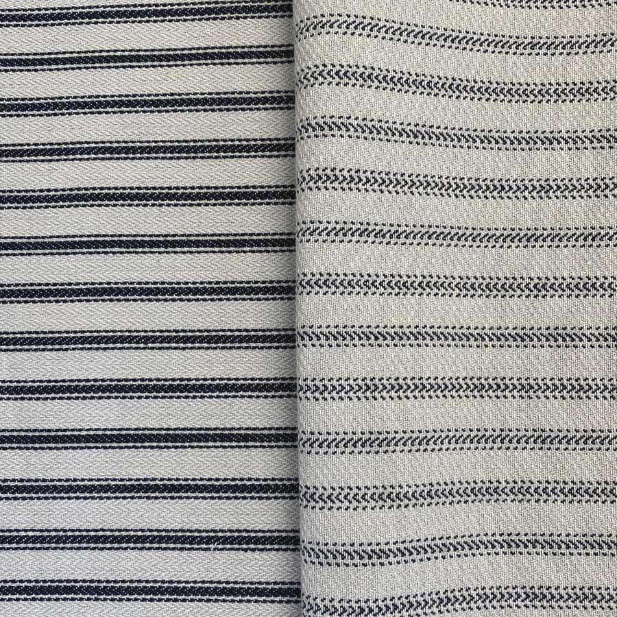 Hampton Ticking - Charcoal and Natural