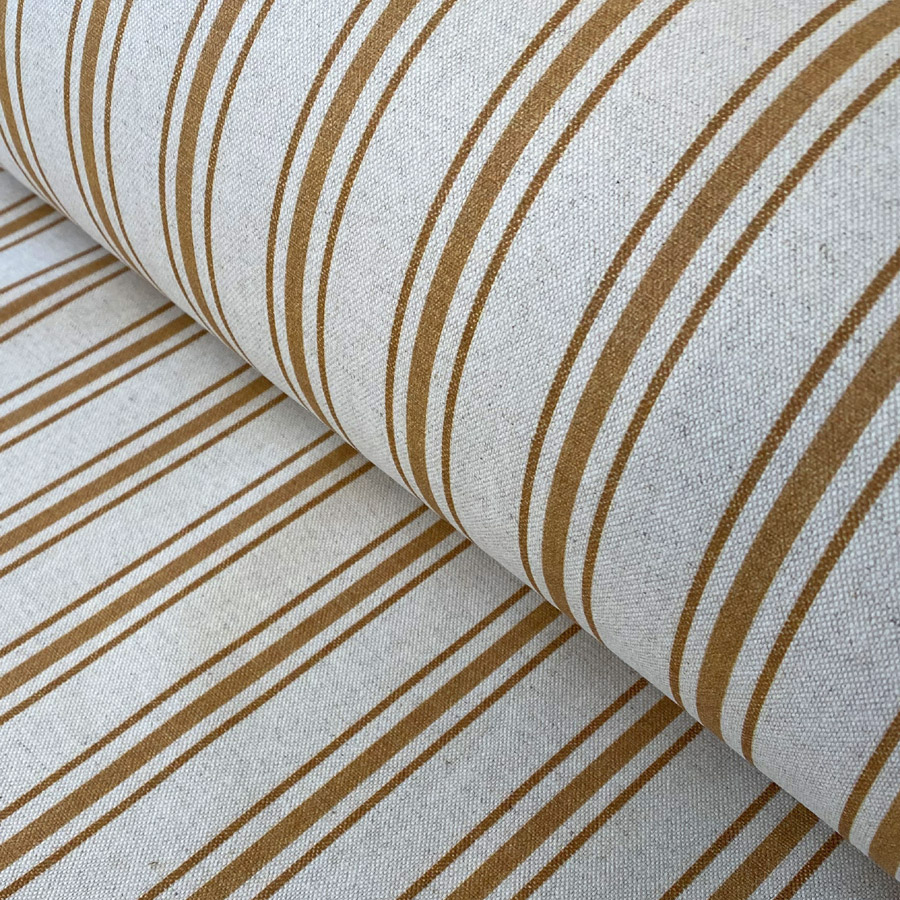 A mustard striped Extra Wide Fabric