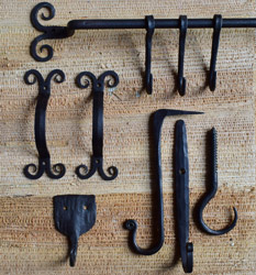 Hand forged hooks and hardware