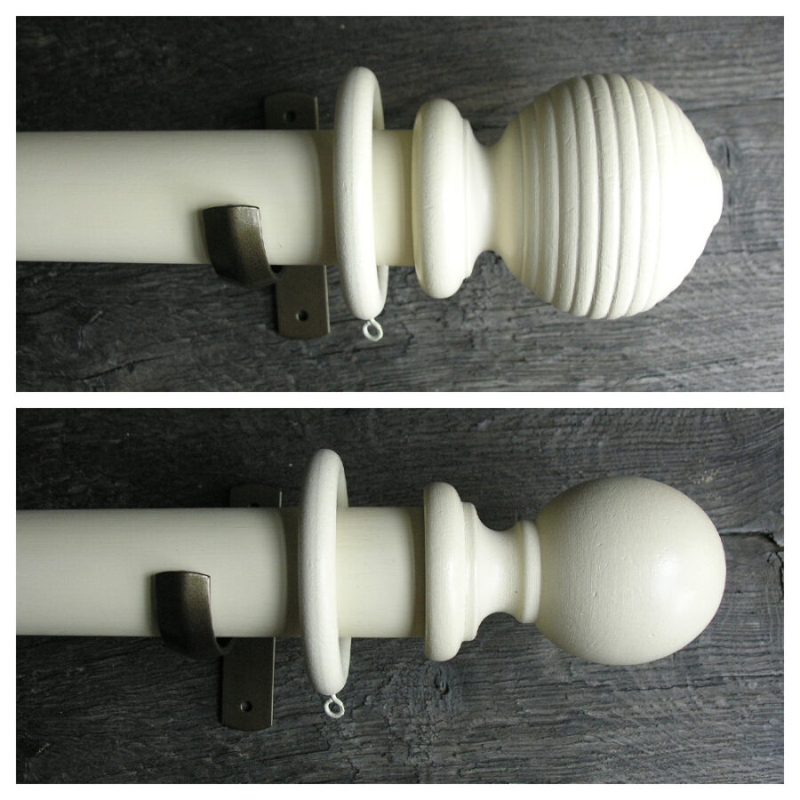 50mm Wooden Curtain Pole Set - Ivory