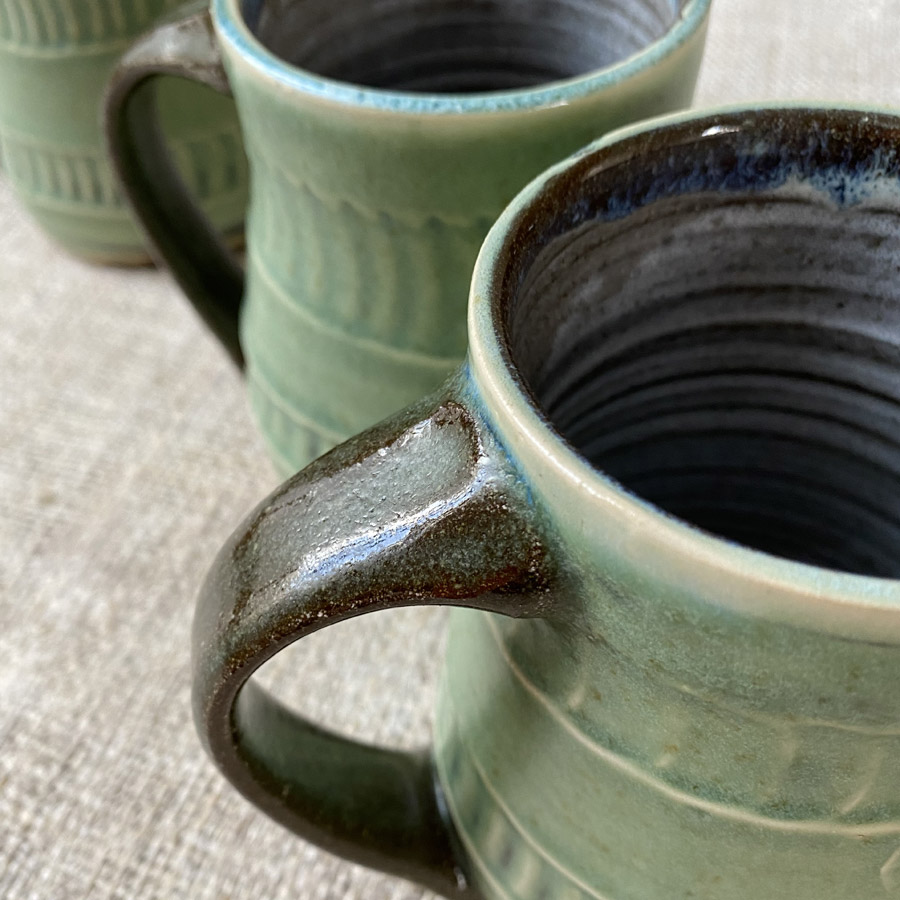Kat Wheeler Large Mug - Green Stripe KWRM