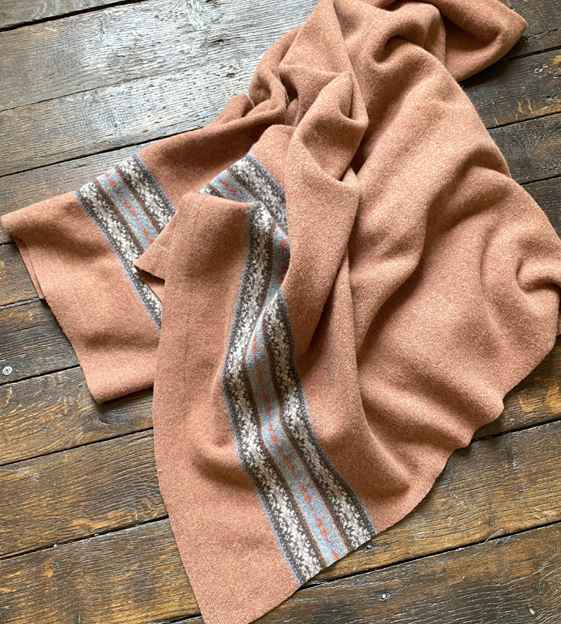 Fairisle Blanket Throw - Rust