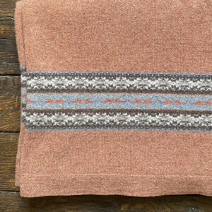 Fairisle Blanket Throw - Rust - Image 1