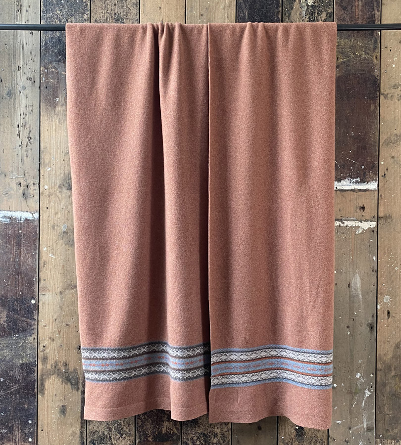 Fairisle Blanket Throw - Rust