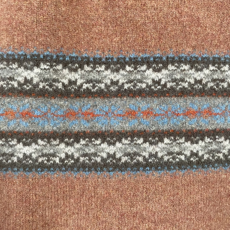 Fairisle Blanket Throw - Rust