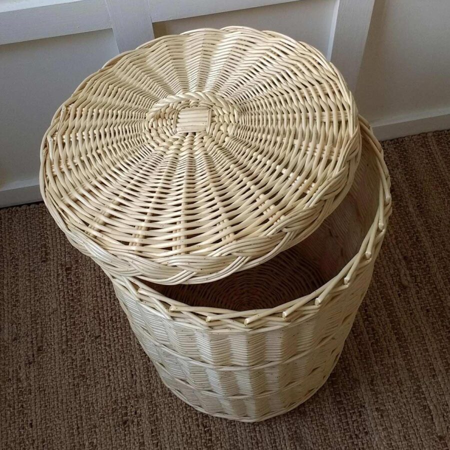 Willow Linen Basket with Lid