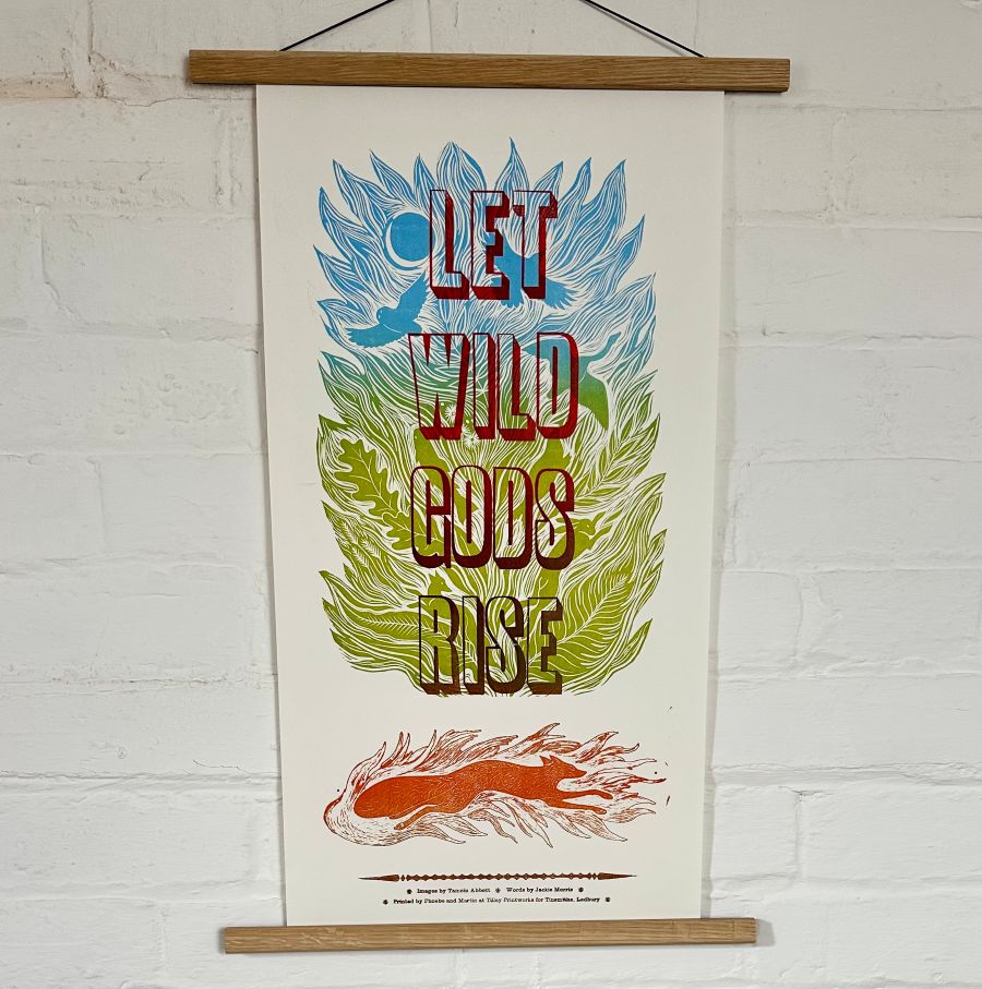Wild Folk Letterpress Poster by Tamsin Abbott & Jackie Morris - Image 1