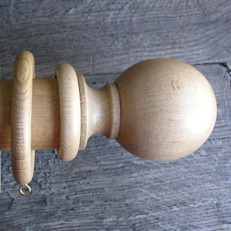 35mm Wooden Curtain Pole Set - Light Oak