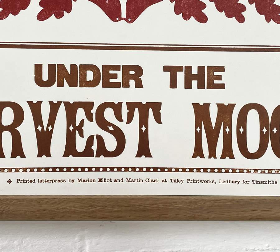 Harvest Moon Letterpress Poster - Marion Elliot