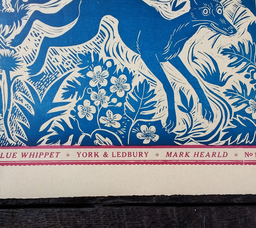 Mark Hearld Papier Dominote - Blue Whippet