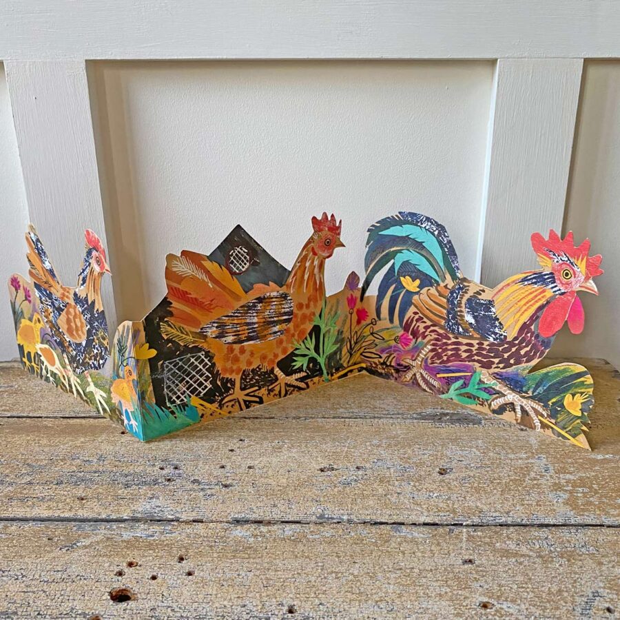 Mark Hearld Fold out Card - Chickens