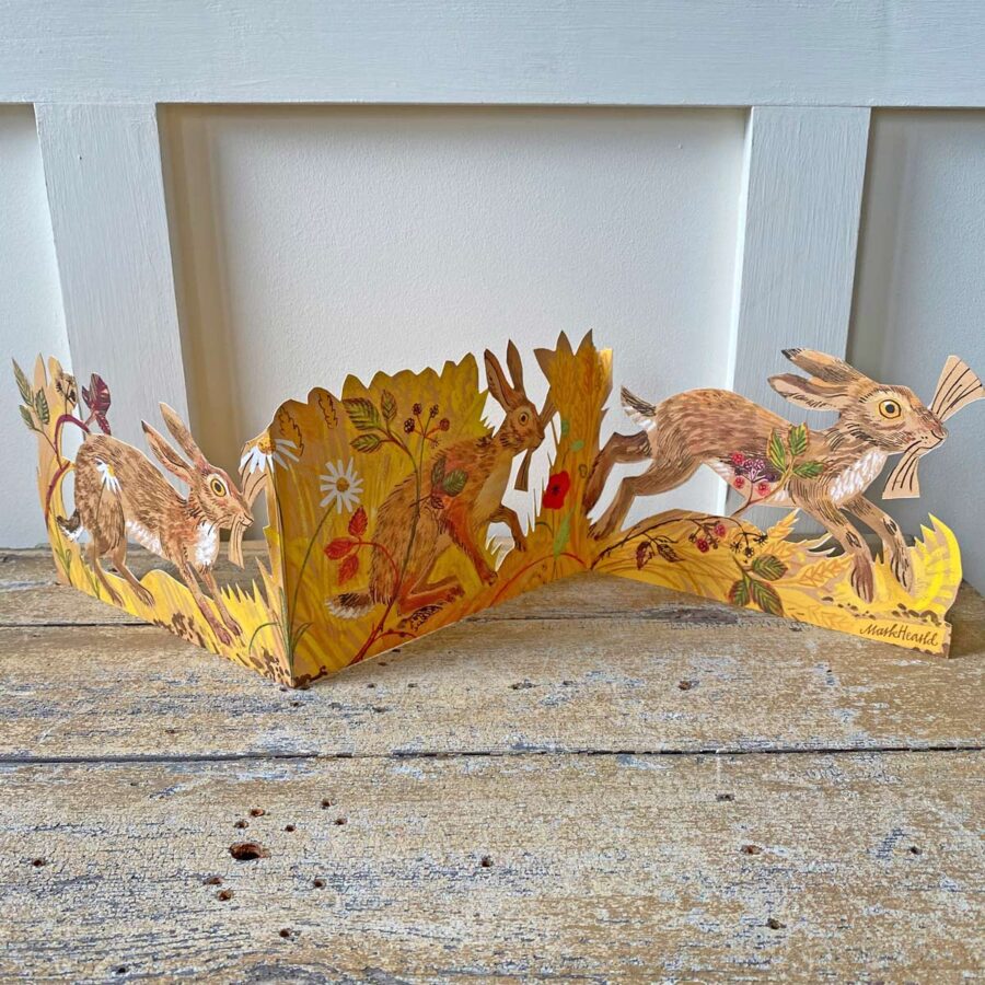 Mark Hearld Fold out Card - Hares