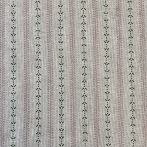 Maya Stripe Natural - Pink and Leaf Green - Image 2