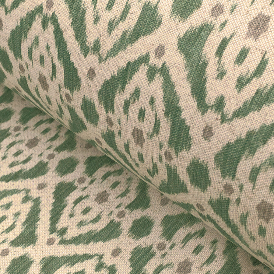 Extra Wide fabric Ikat Green