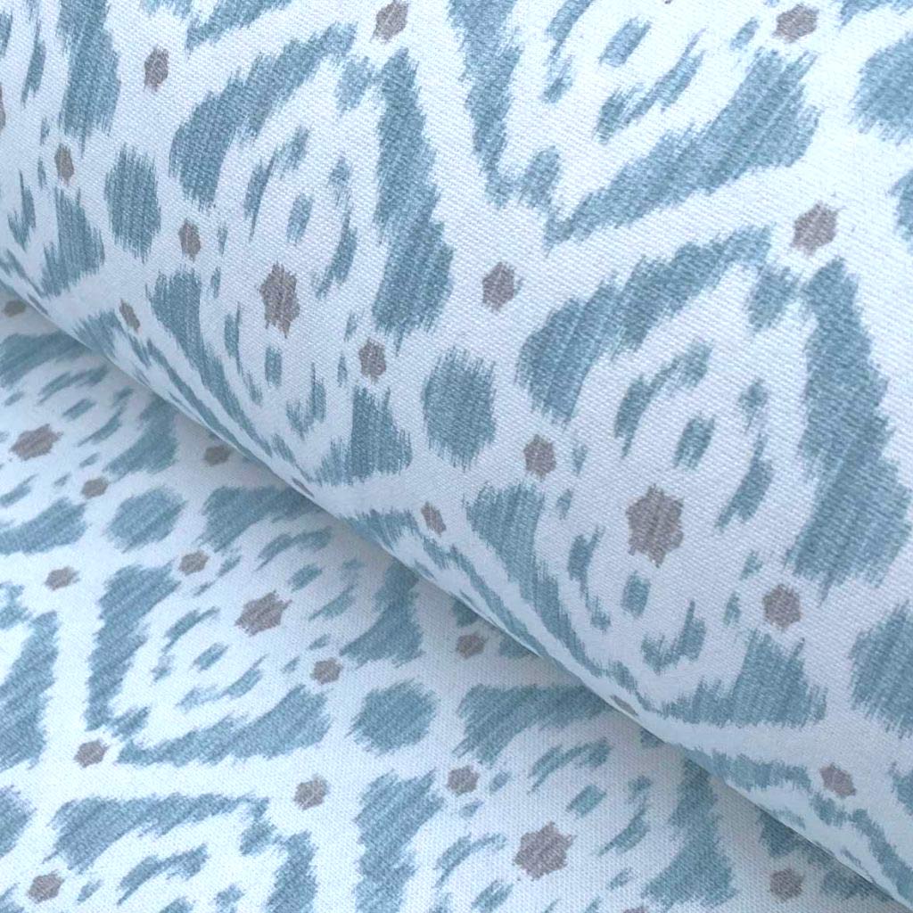 Extra wide ikat fabric soft blue