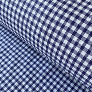 Narrow Vichy Check Gingham - Navy - Image 1
