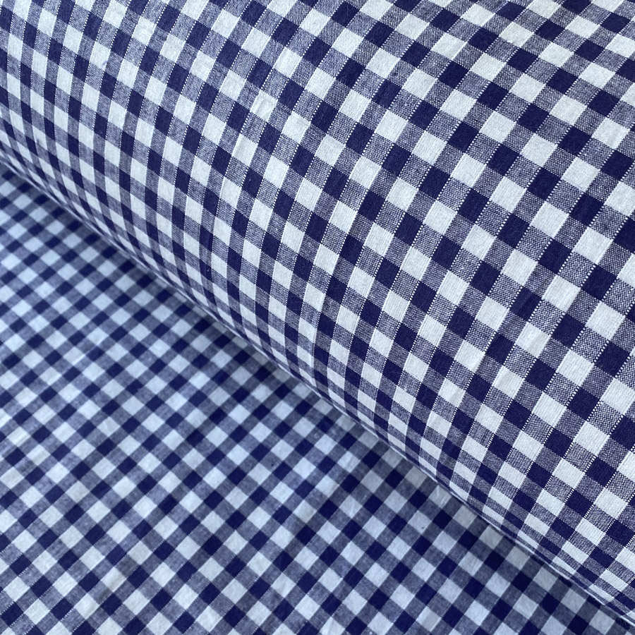 Narrow Vichy Check Gingham - Navy