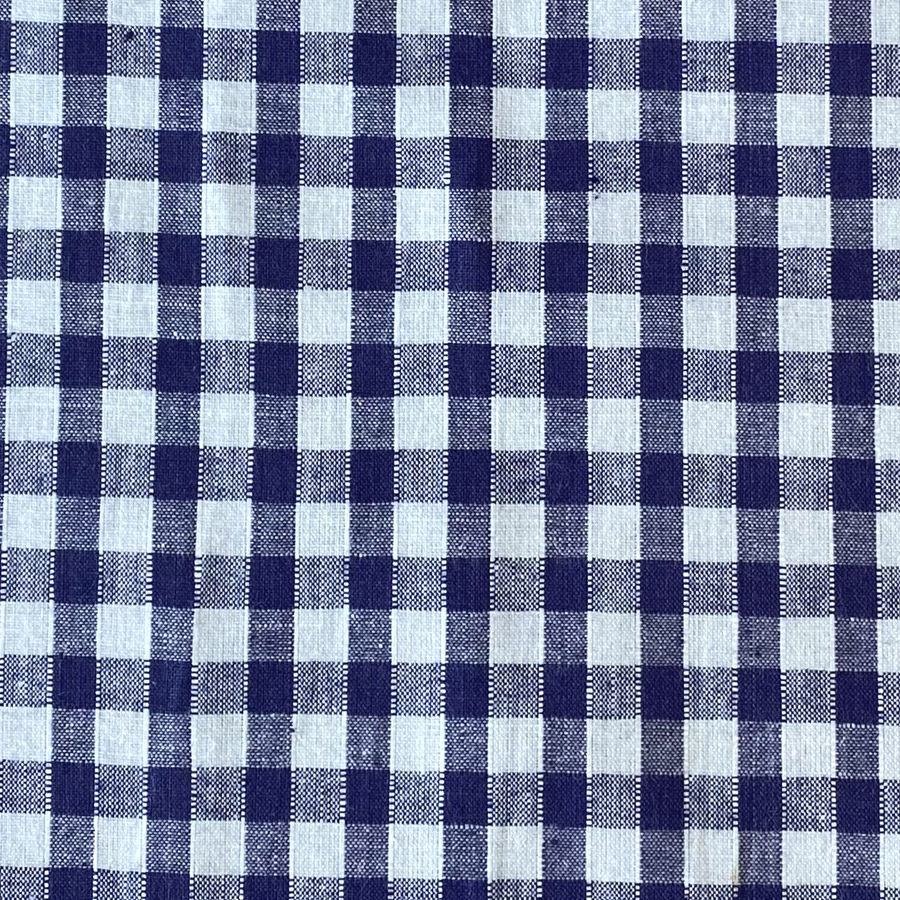 Narrow Vichy Check Gingham - Navy