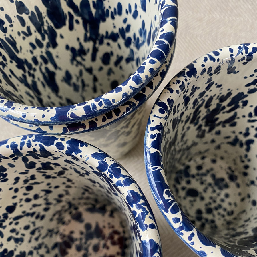 Enamelware Tumbler - Navy and Cream