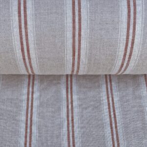 Washed Linen Oland Stripe - Brick - Image 3