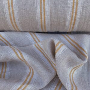 Washed Linen Oland Stripe - Saffron - Image 2