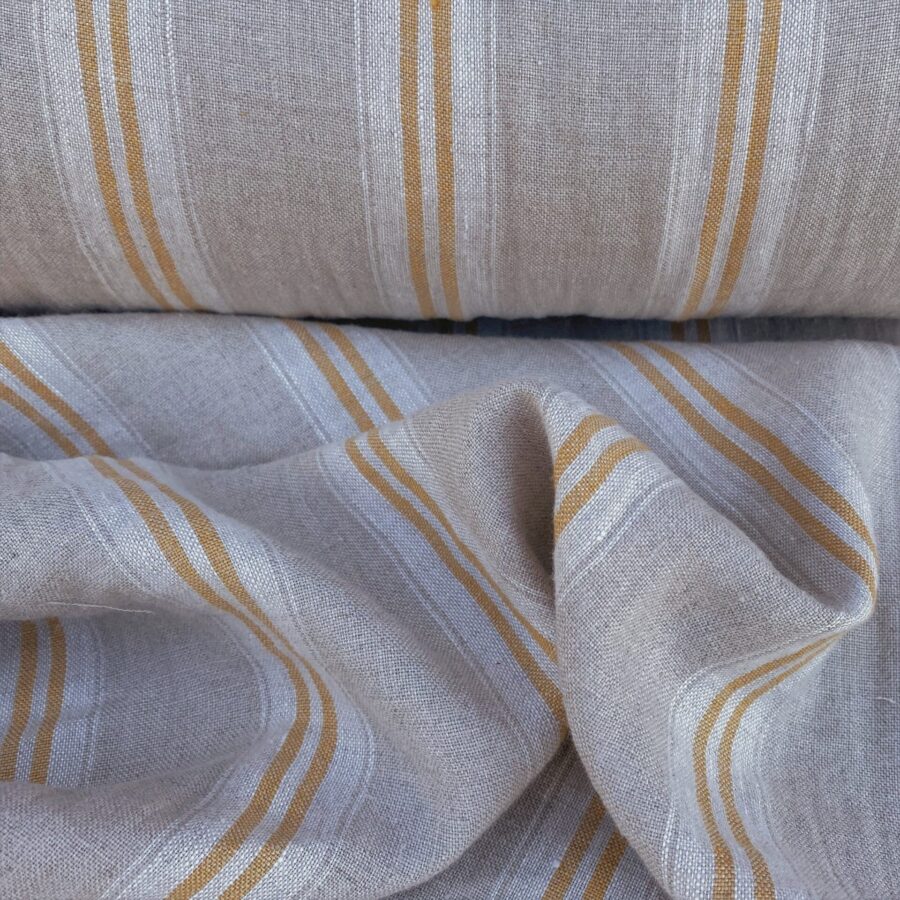 Washed Linen Oland Stripe - Saffron