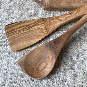 Olive Wood Corner Spoon - Image 2