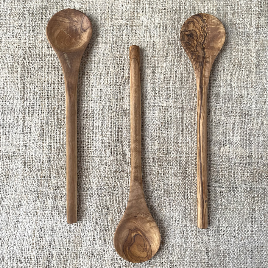 Olive Wood Round Spoon