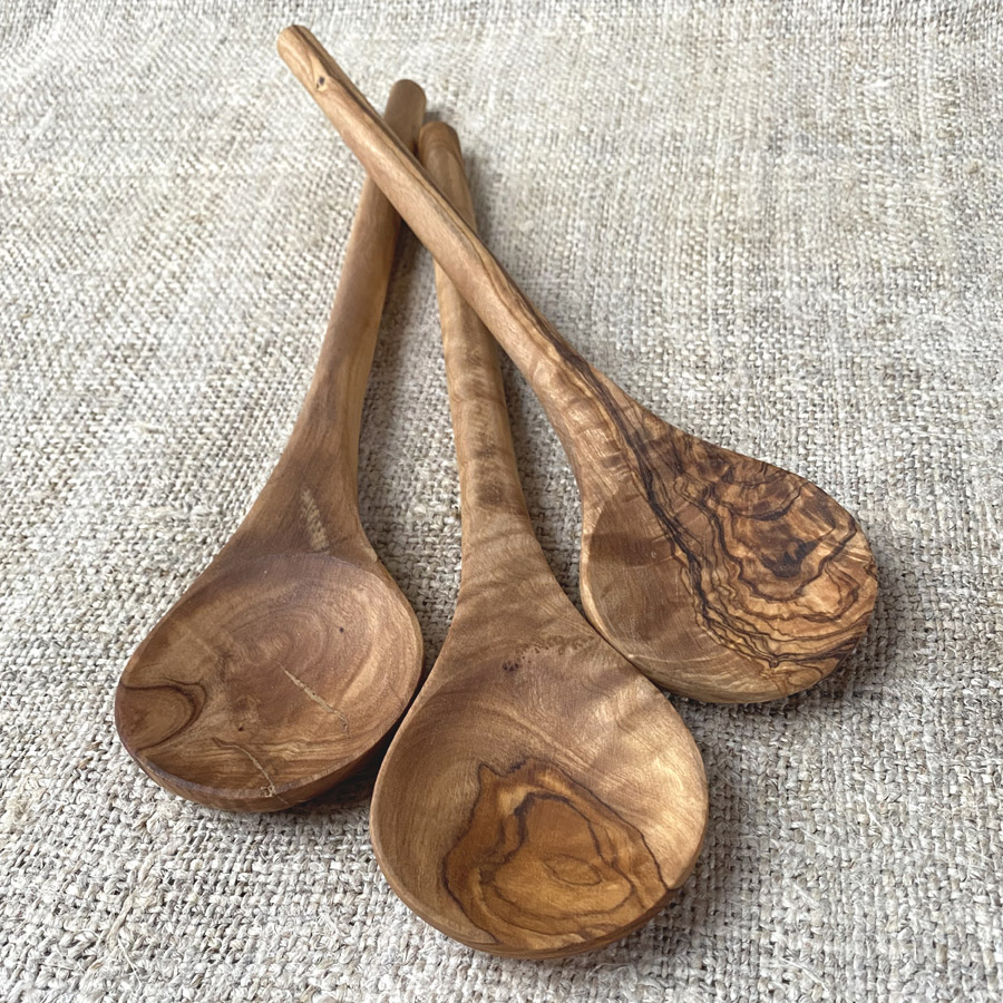 Olive Wood Round Spoon