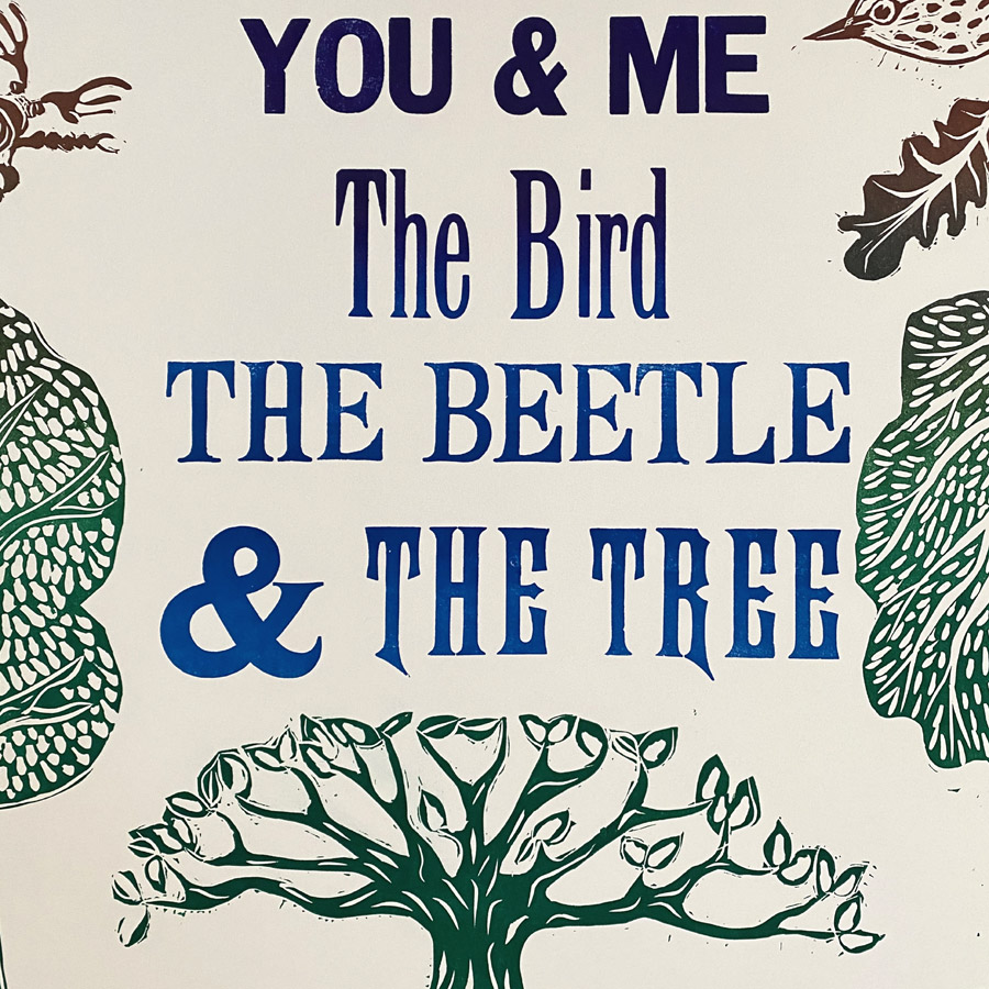 One Kin Letterpress Poster - Nicola Davies