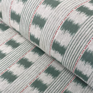 Soft Green ikat stripe linen