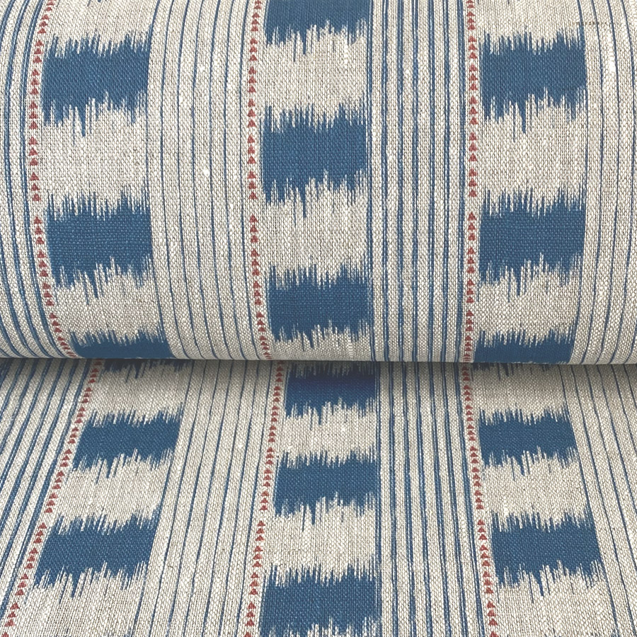 Otto Linen Stripe - Kingfisher Blue
