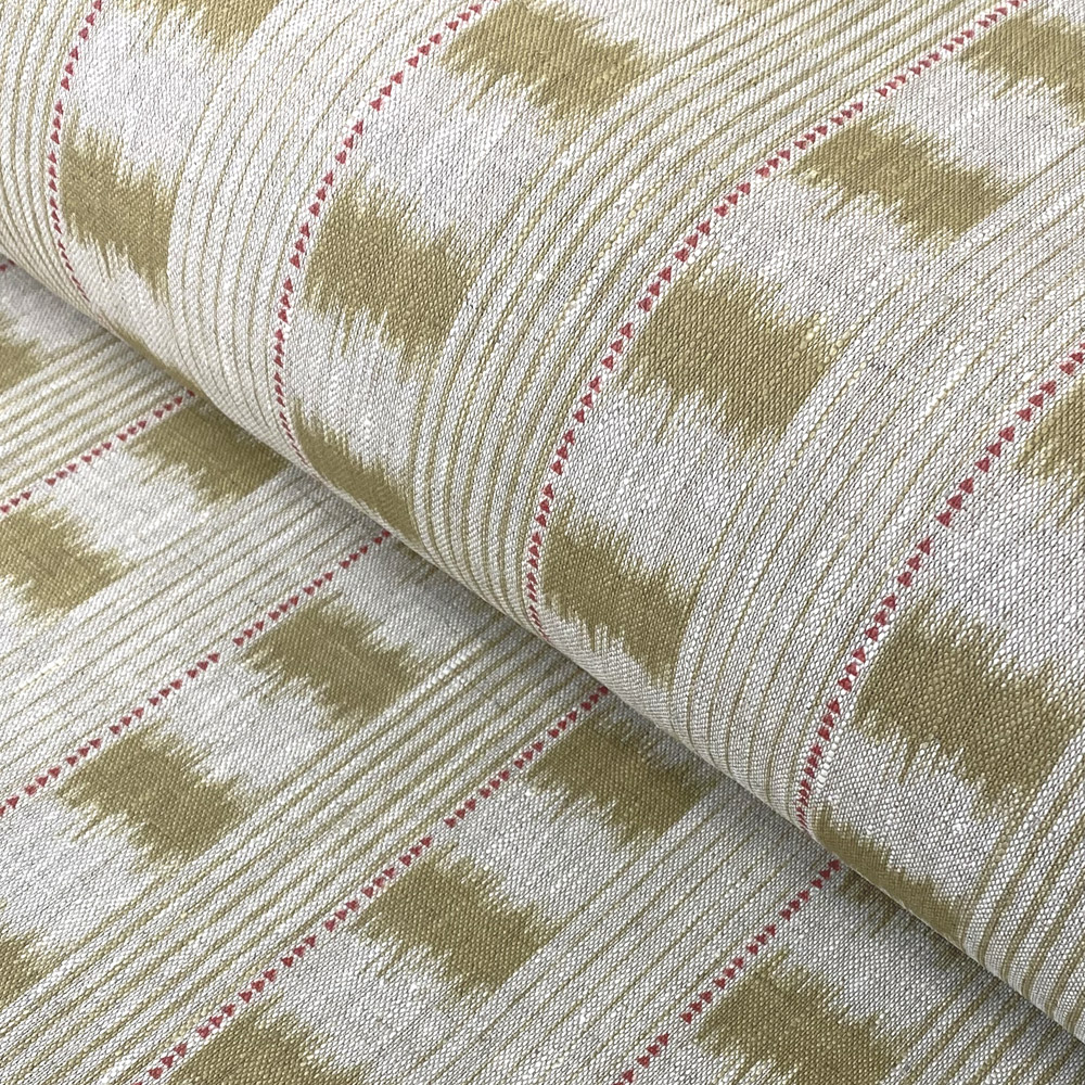 gold ikat stripe fabric