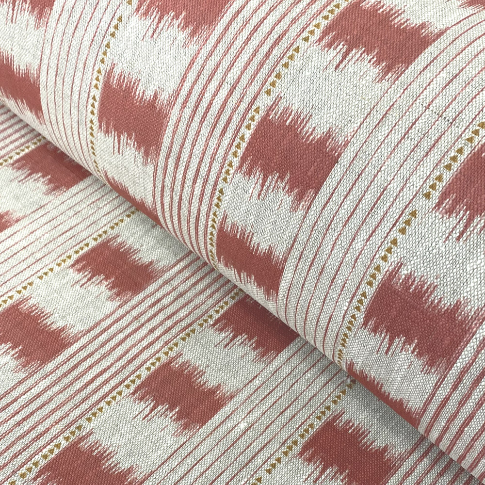 Otto Linen Stripe - Strawberry - Image 1