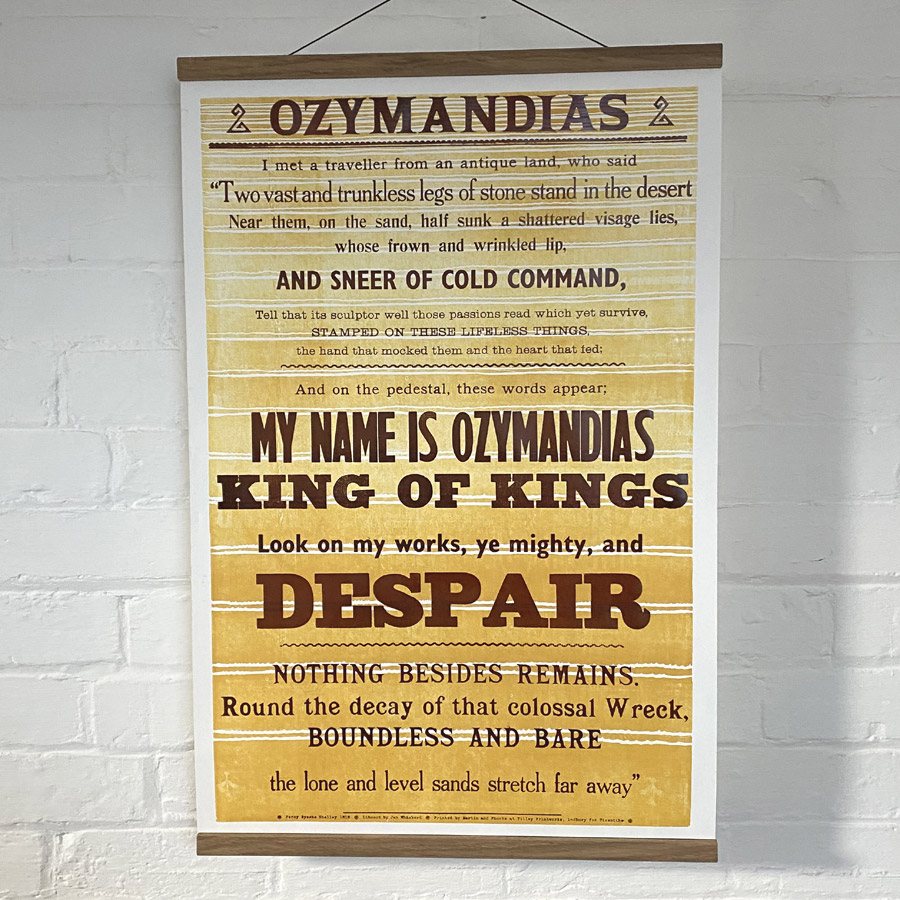 Ozymandias, Letterpress Poster