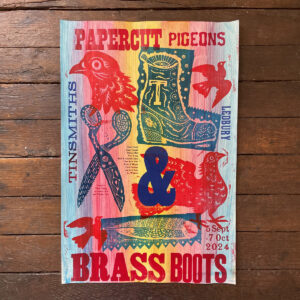 Paper Cut Pigeons & Brass Boots Poster - No.23 - Image 1