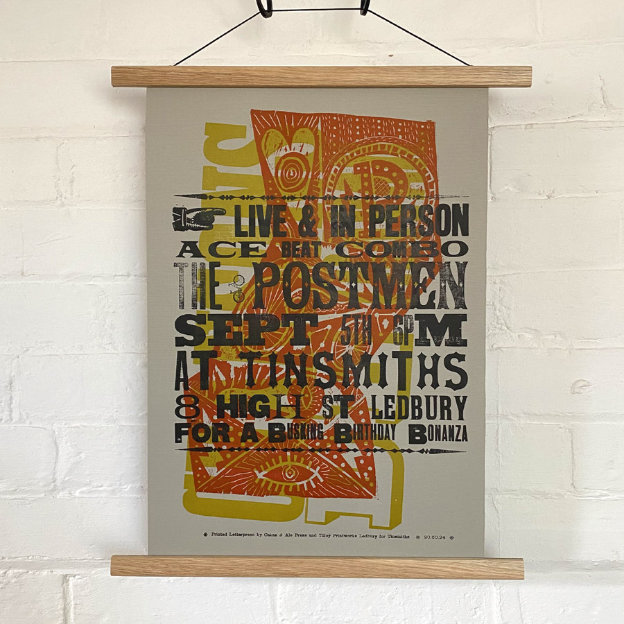 The Postmen Letterpress Poster - Jonny Hannah