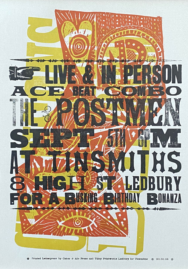 The Postmen Letterpress Poster - Jonny Hannah