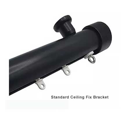 Straight Round Metal Curtain Track - Oyster
