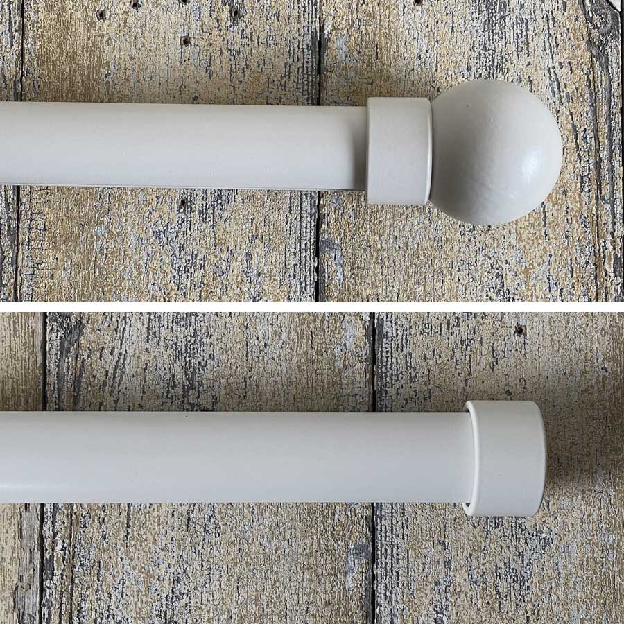 Straight Round Metal Curtain Track - Oyster