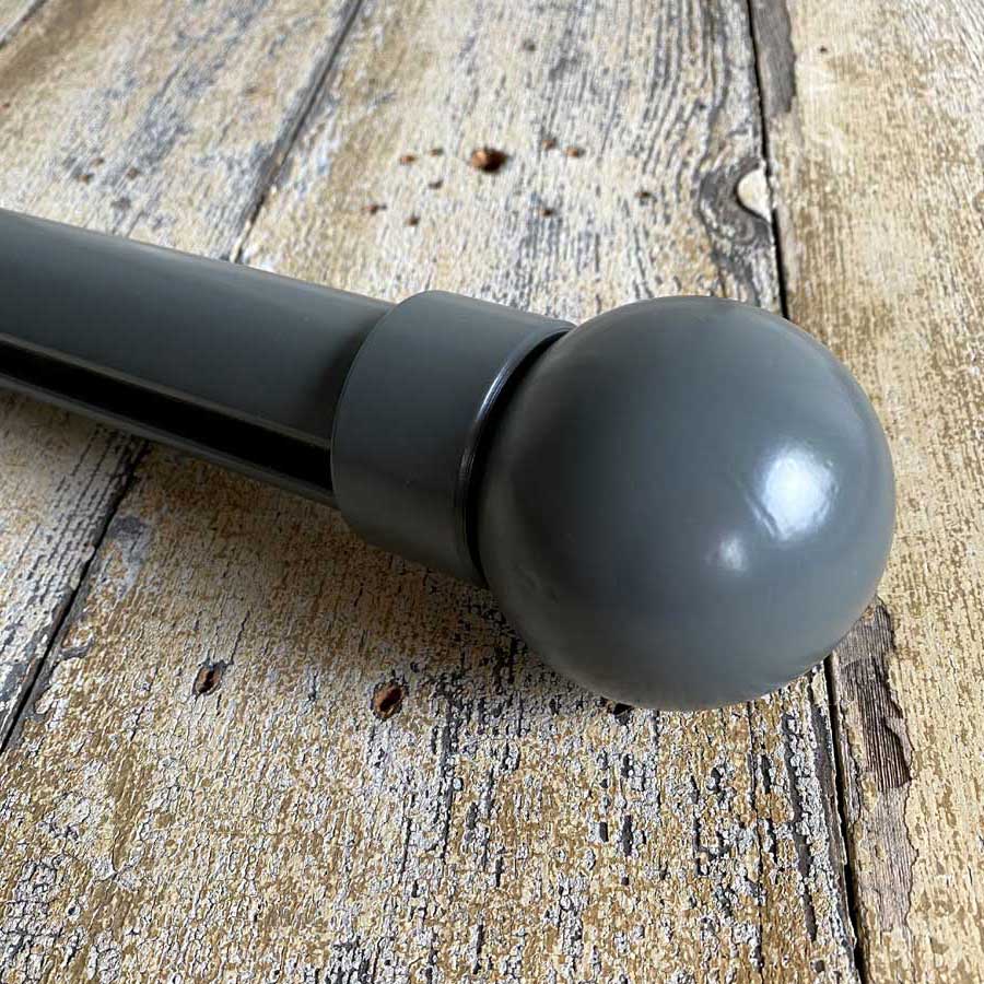 Straight Round Metal Curtain Track - Slate