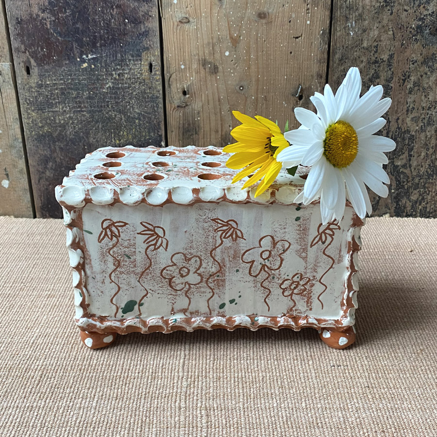 Sarah Monk Ceramic Flower Brick - White Floral