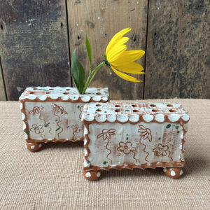 Sarah Monk Ceramic Flower Brick - White Floral - Image 5