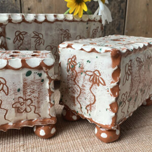 Sarah Monk Ceramic Flower Brick - White Floral - Image 3